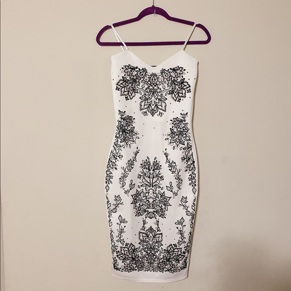 White beaded and sequins dress